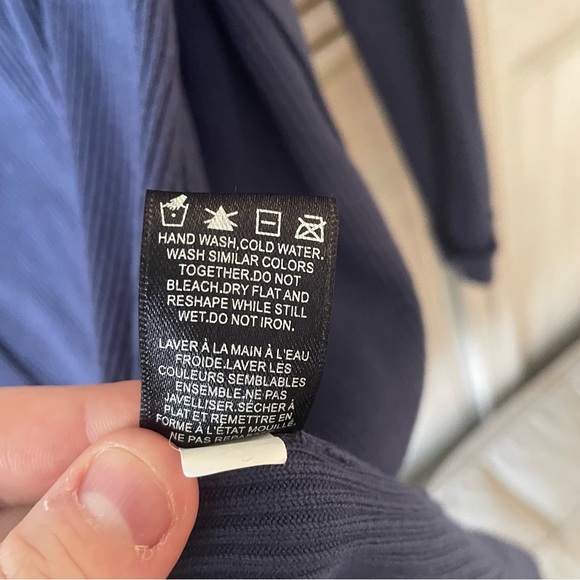 RW&CO blue long sleeve ribbed knit cardigan size:L - Picture 7 of 7